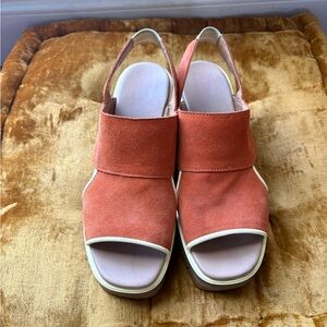 Sorel Women's Rust Orange Suede Open-Toe Slingback Clogs